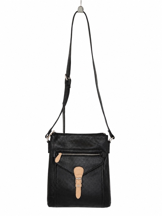 Charming Charlie Handbags - Charming Charlie Black Faux Leather Small Crossbody Bag Adjustable Strap